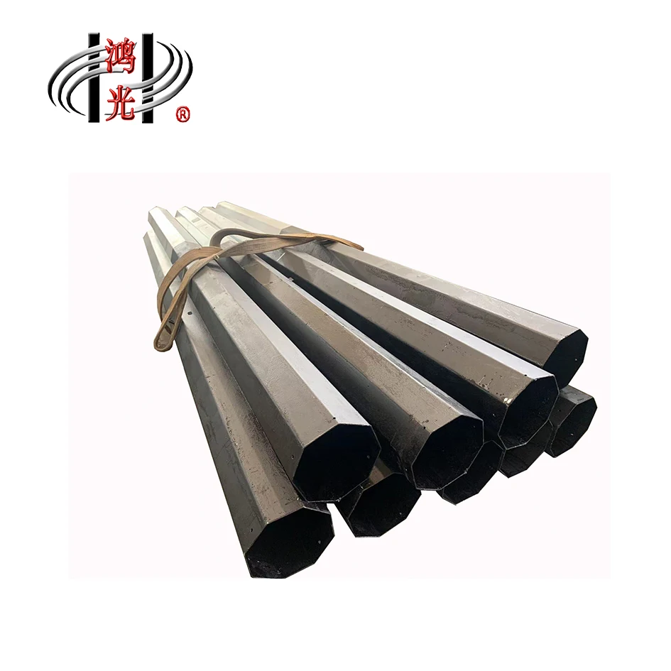 Customized hot Dip Galvanized Electric Power Pole Transmission Line Pole Steel  Poles