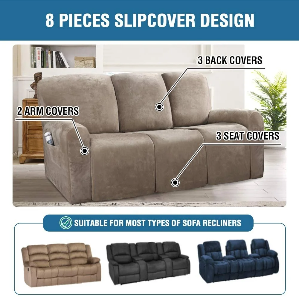 
Amazon New Popular 3 Seat Sofa Recliner Cover Velvet Recliner Slipcover Sofa Cover For Recliner 