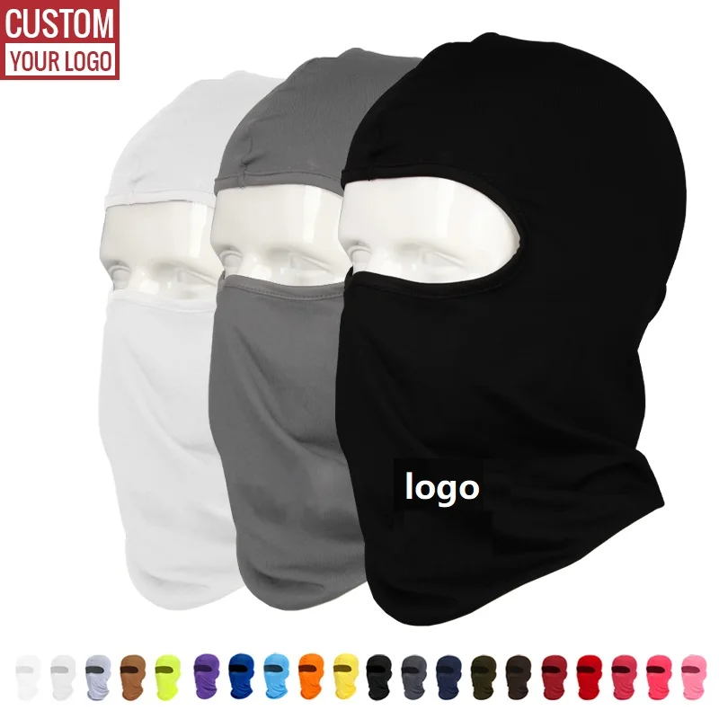Custom Print Logo Polyester Balaclava Multicolor Windproof Motorcycle Hat Cycling Tactical Face Ski Masks