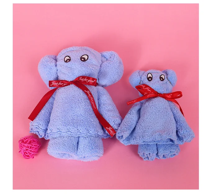 30*30 Wholesale coral velvet teddy bear towel creative gifts square towel cartoon  wedding ceremony hand washing  face towel