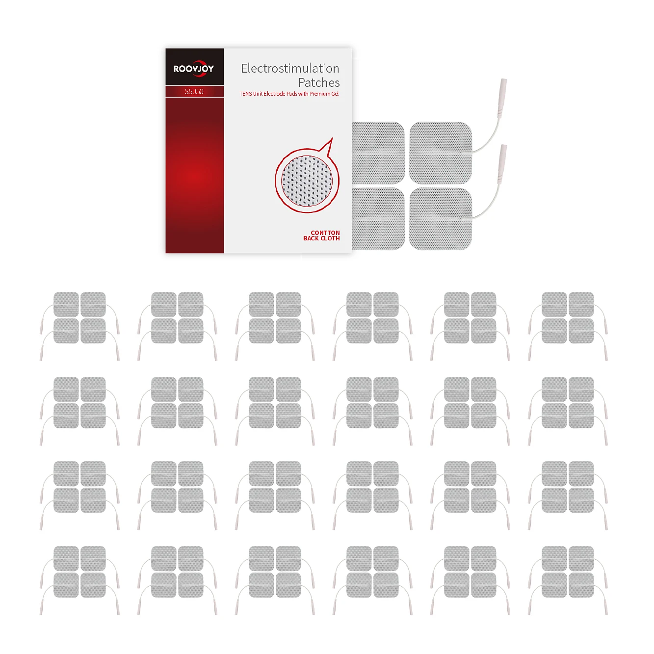 TENS EMS Medical Equipment Unit Accessories with Adhesive Electrode Pads for Massage Products and Pain Relief