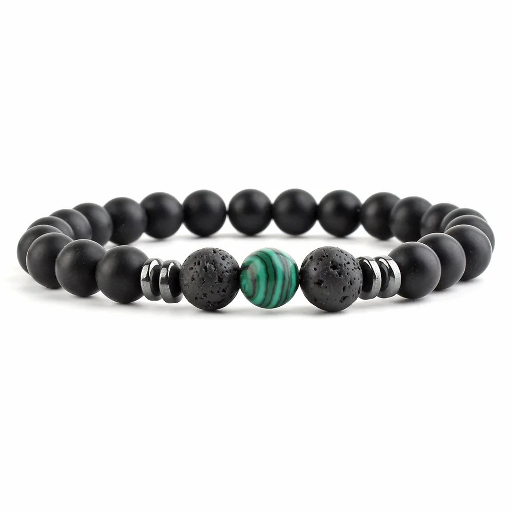 New Arrival 8mm Natural Stone Bracelet Black Chakra Bracelet Lava Stone Bracelet for Men Women