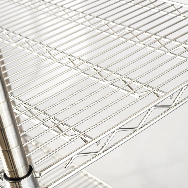 Adjustable metal kitchen rack stand shelf stainless steel wire shelving with ss304 and ss201