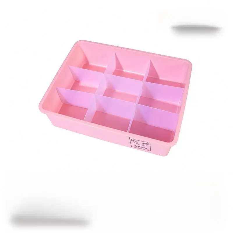 Small Plastic With Adjustable Divider, Polypropylene Secure Multifunctional Household Storage Box For Underwear And Sock