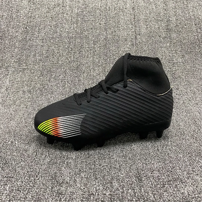 Custom Boy Outdoor Football Boots High Ankle Ag Soccer Shoes For Men Cleats Futsal For Artificial Turf Fg Unisex Football Shoes