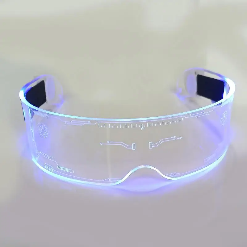Colorful Luminous Glasses Concert Music Festival KTV Show Sci Fi Glitter Trampody Props Glasses