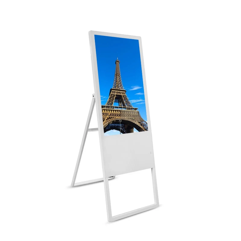 Heymi 55 Inch Factory Wholesale Portable Floor Stand Digital Signage And Displays Advertising Touch Screen for Restaurant