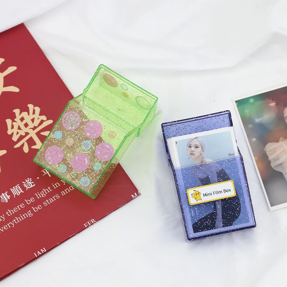 Clear plastic glitter storage box for Photos/Idol card/Playing Card Online wholesale