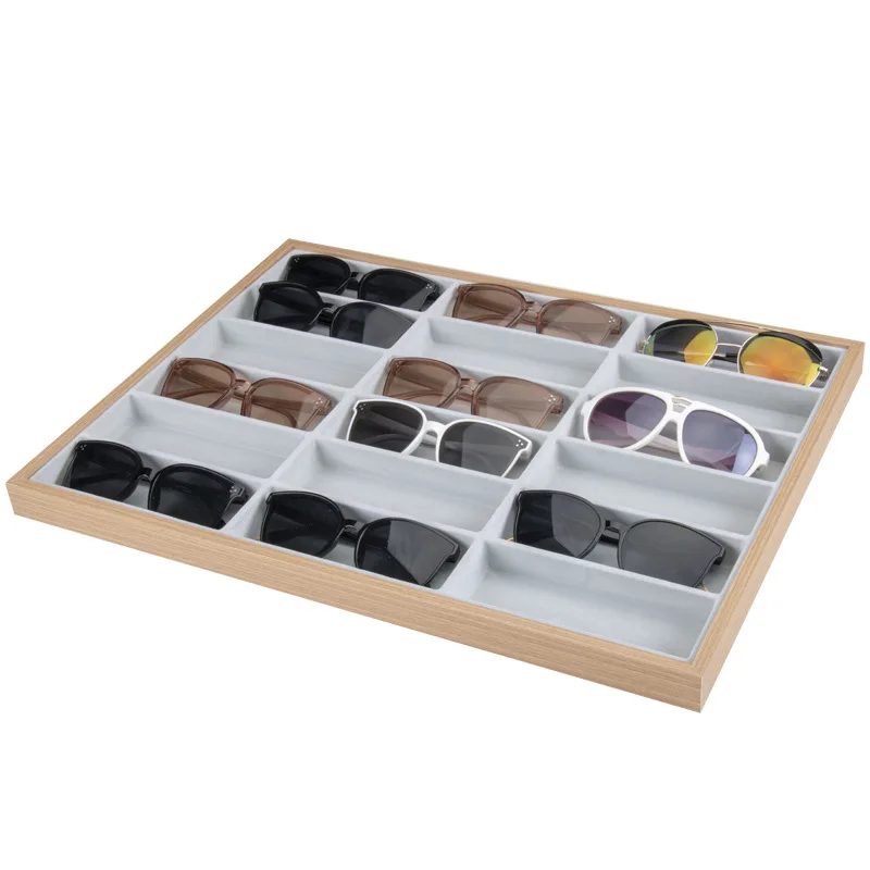 Chinese made pear wood glasses display plate 18 glasses sales display plate sunglasses glasses sunglasses tray