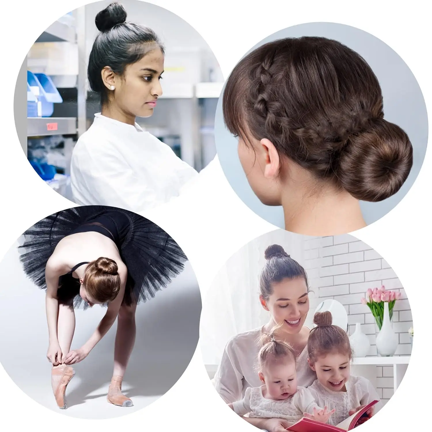 Girls French Hair Bun Snap Roll Tool Twist Donut Bun Hairstyle Hair Bun Maker for Women DIY