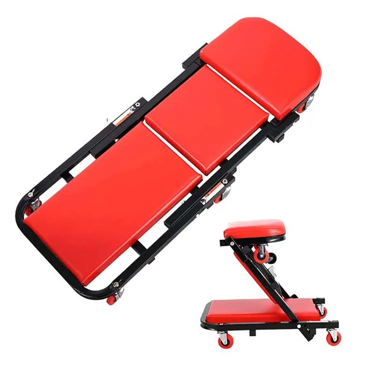 Factory Direct Z-shape 40 Inch 7 Wheels Collapsible Car Creeper Skateboard For Car Repair Shop