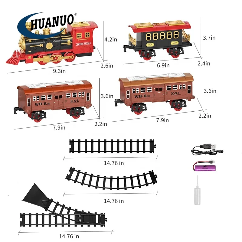 Boys And Girls Play Game Children Gift Kids Cars Tracks Toy Spray Electric Toy Train Railway With Light And Sounds