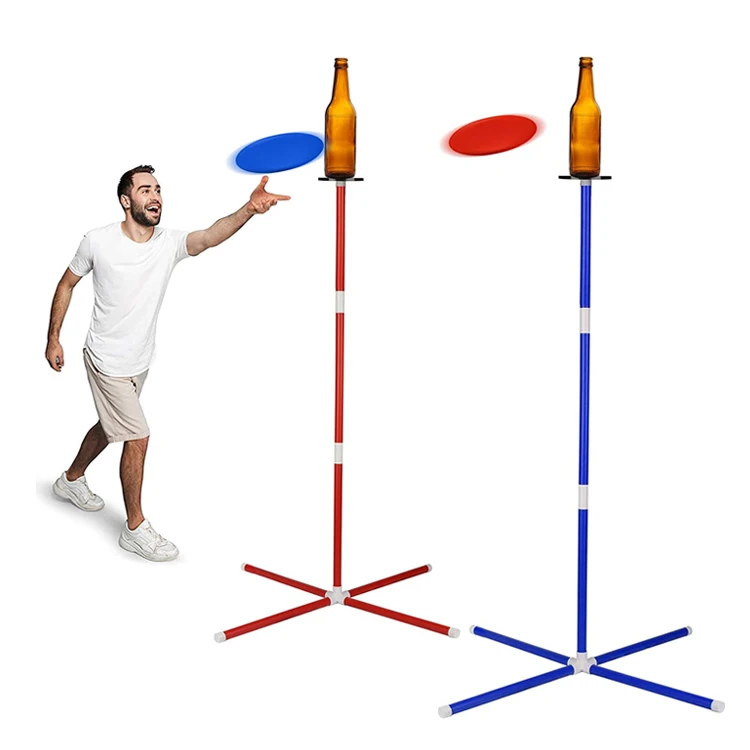 Flying Disc Target Toss With Bottle Outdoor Lawn Sports For Family Adults Kids Flying Disc Bottle Game