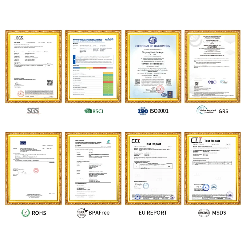 YURUI Factory Slider Transparent Biodegradable Zipper Sealed Frozen Storage Clear Zip lock Plastic Custom Food Packaging Bag