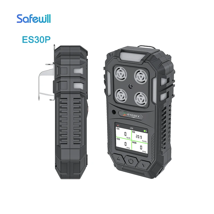 Safewill IP65 Portable 4-in-1 Multi Gas Detector ES30P Combustible LPG Gas Detector LEL O2 H2S CO With CE Atex