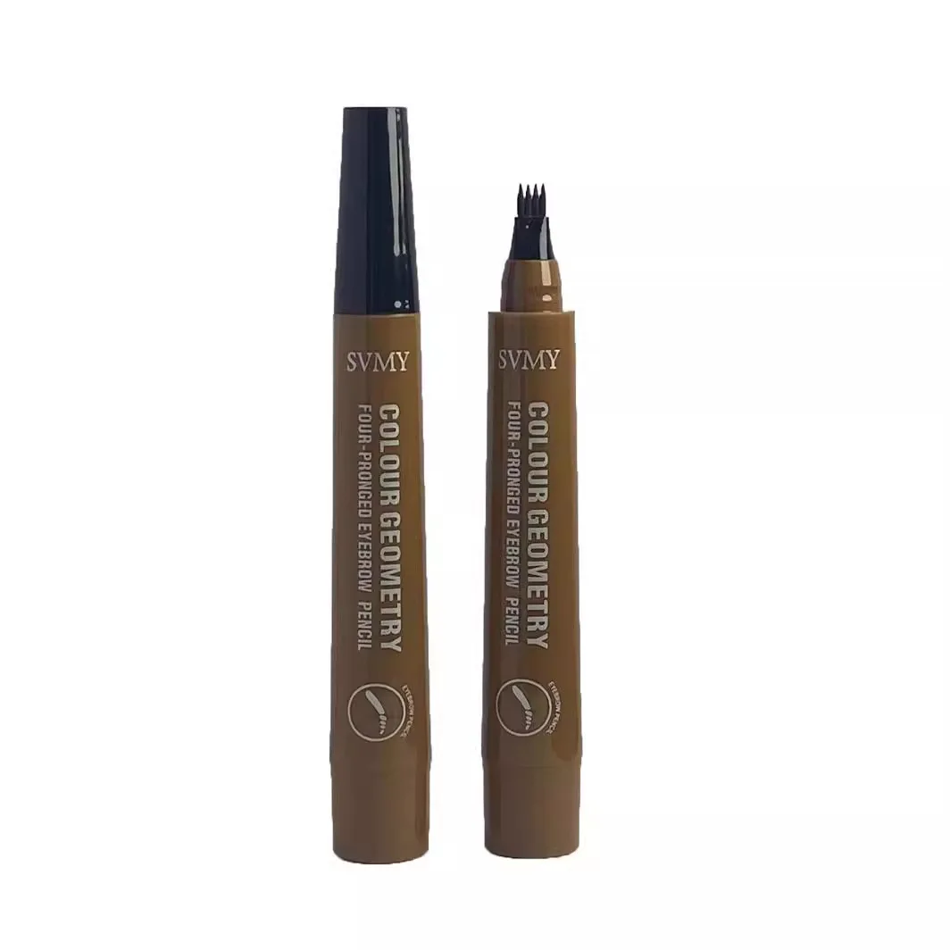 Private Label 3D Eyebrow Pen Waterproof Fork Tip Eyebrow Tattoo Pencil Long Lasting Fine Sketch Liquid Eye Brow Pen 6506