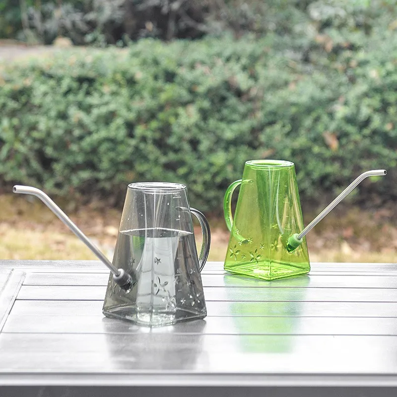 1.4L Transparent Home Thickened Watering Spray Pot Plastic Long Mouth Shower Pot Gardening Pot