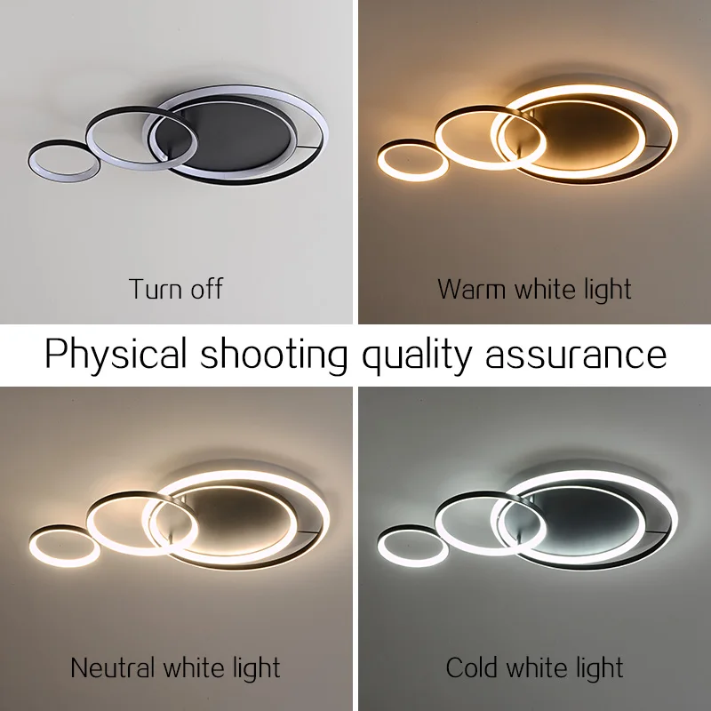 Custom Lighting Living Room Hotel Project Iron Aluminum Round Modern Ceiling Chandelier Led Circle Ring ceiling Light