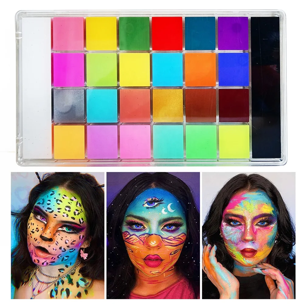 26 Creamy Flash Colors Non-toxic Oil-based Face Body Paint Palette