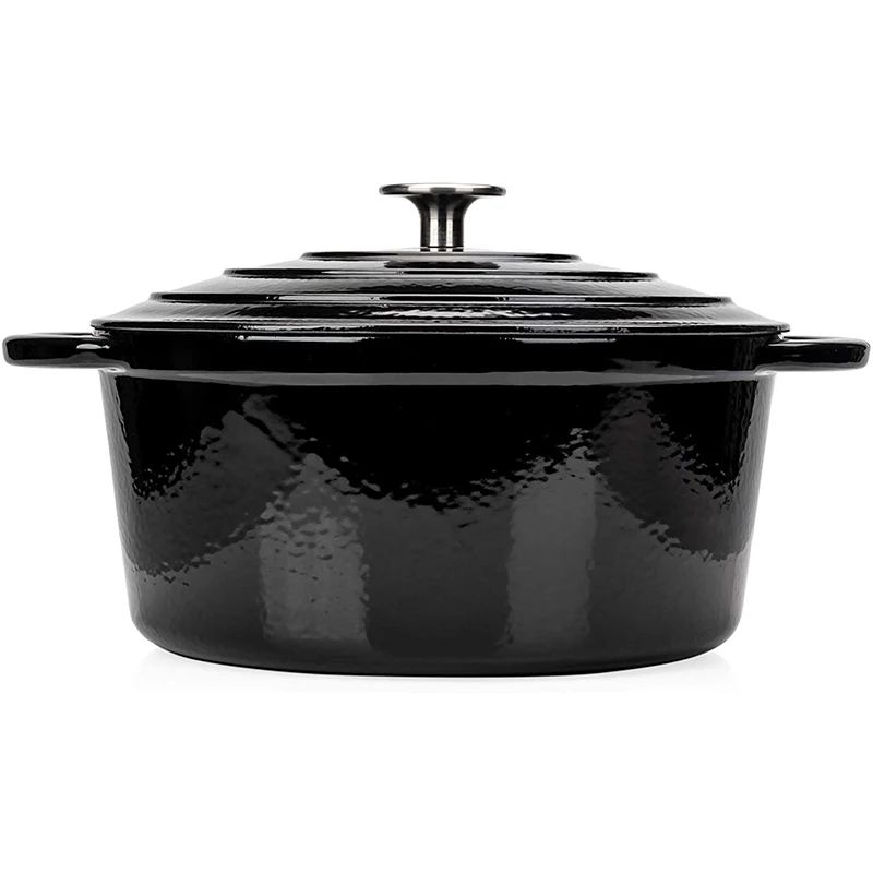 Hot sell Round Casserole Dish - Cast Iron Cauldron Induction and Gas Safe Non Stick Dutch Oven Roasting Cooker - with Lid