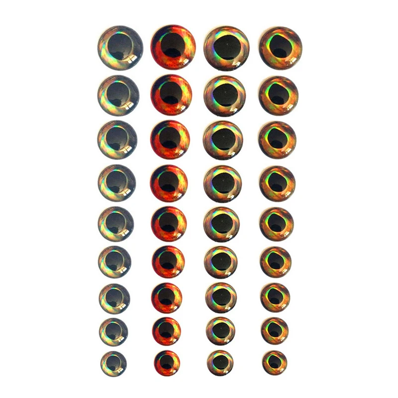 Hotsales customization 3mm 5mm 10mm 12mm 4D fishing Holographic lure Fake Eyes DIY Fly Tying 3D Fish plastic Eye 50pcs/set