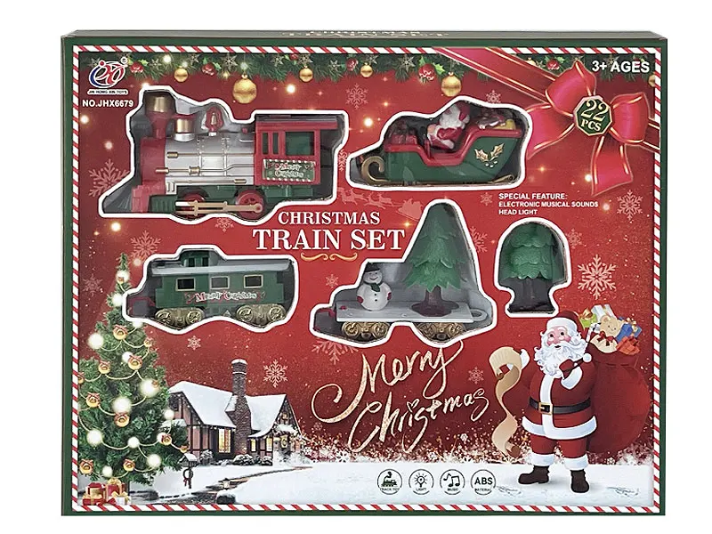 Jinming New Design class retro toys models electric rail train set with music and light