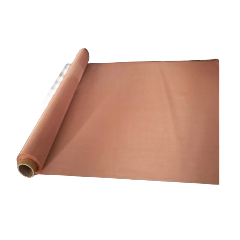 EMF Shielding Red Copper Infused Fabric 99.99% Pure Cooper Woven Wire Mesh Pure Copper Mesh