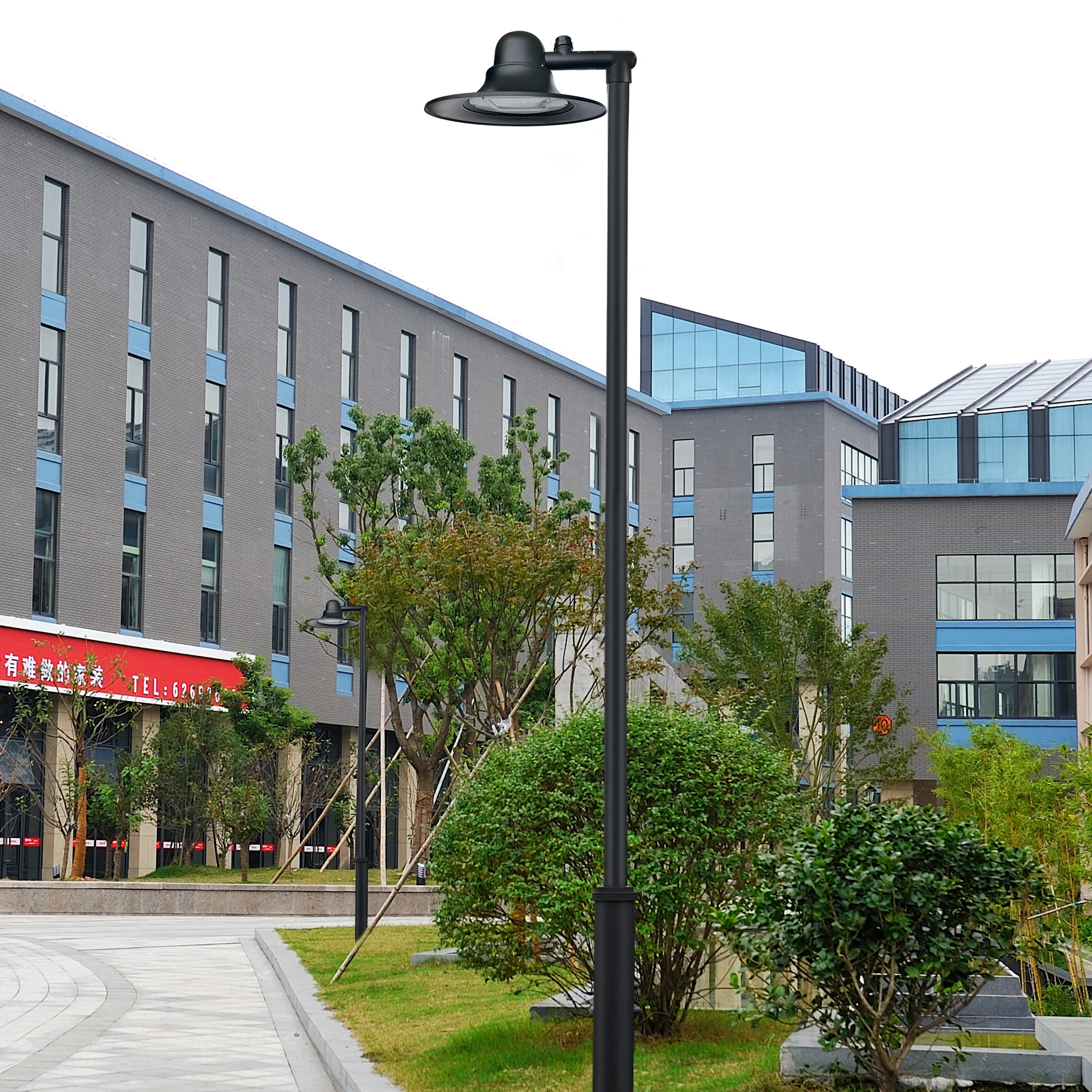 YMLED-6128B  Aluminum  Post Top Outdoor Lighting LED Garden Lamp With Nema Socket 30W 40W 55W