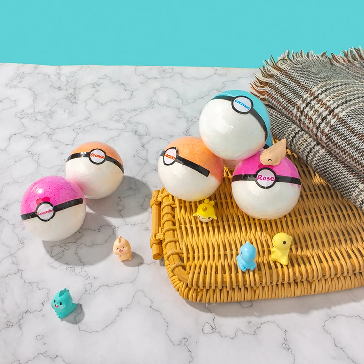 Private Label Fizzy Bath Fizzies Essential Oils Vegan Large Bath Bombs With Toys Inside