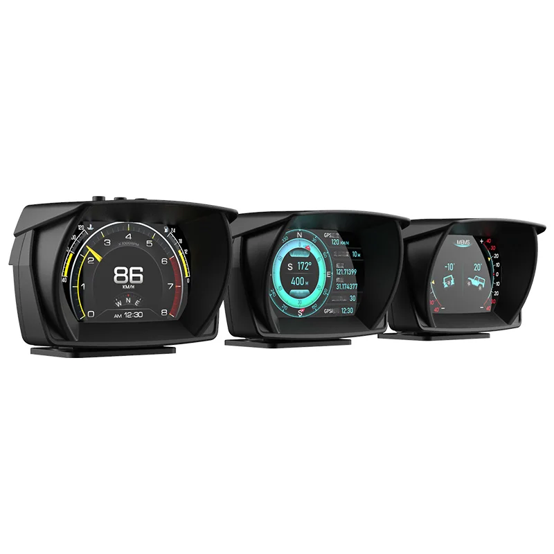 2022 New Product Factory Direct Car Alarm System  OBD2+GPS+Slope Meter Smart Gauge HUD Head Up Display