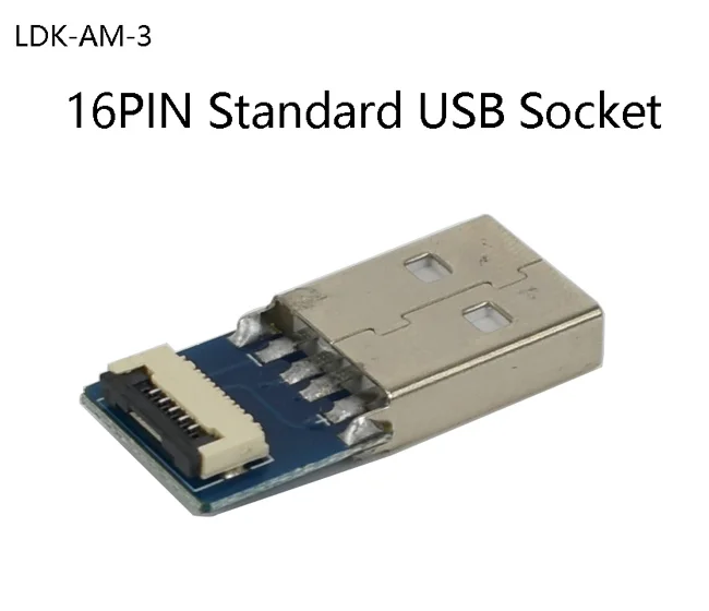 USB 2.0 16Pin A Type Male Plug SMT Female USB Connector sunk plated dip usb pcb socket for Data Transmission Charging