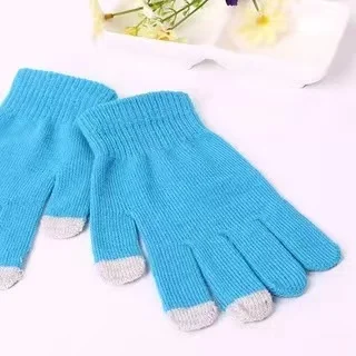 Full Fingers Cotton Knitted Touch Screen Glove