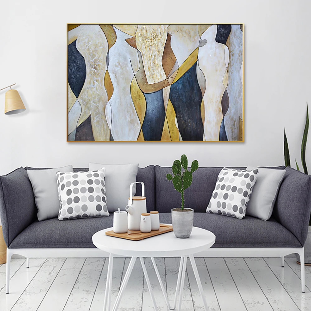 Original hand-painted oil painting abstract modern simple large decorative painting personality fashion art hanging painting