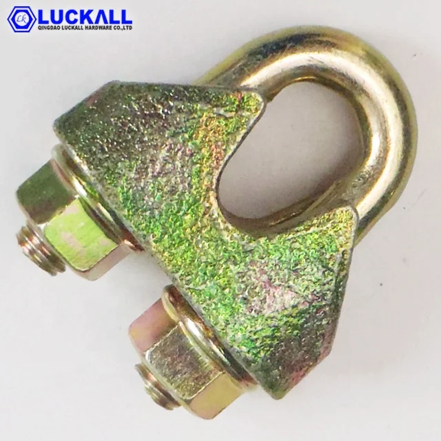 Yellow Zinc Plated Carbon Steel Malleable A Type Wire Rope Clip 45MM