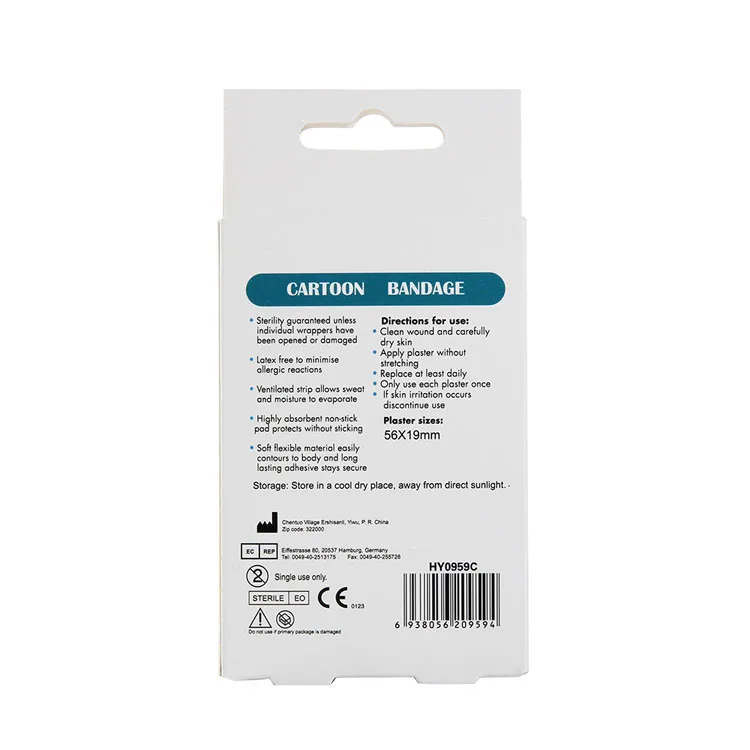 OEM services cartoon printing custom baby band aid  Medical Custom Printed Color Logo Band Aids Design