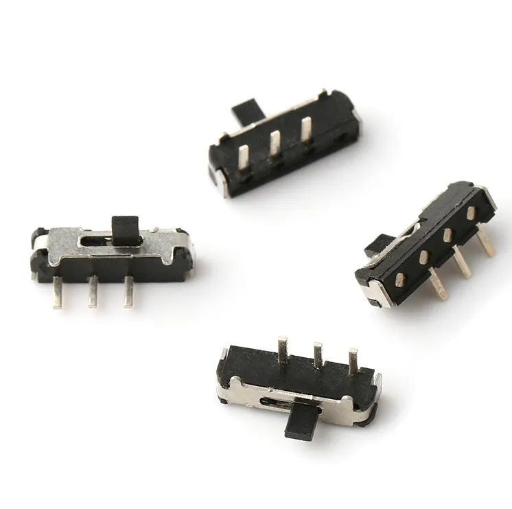 Right Angle 1P2T 2.0MM Height MSK12D18G 2H Micro Slidie Switch 3 Pins PCB Sliding Switch Mini