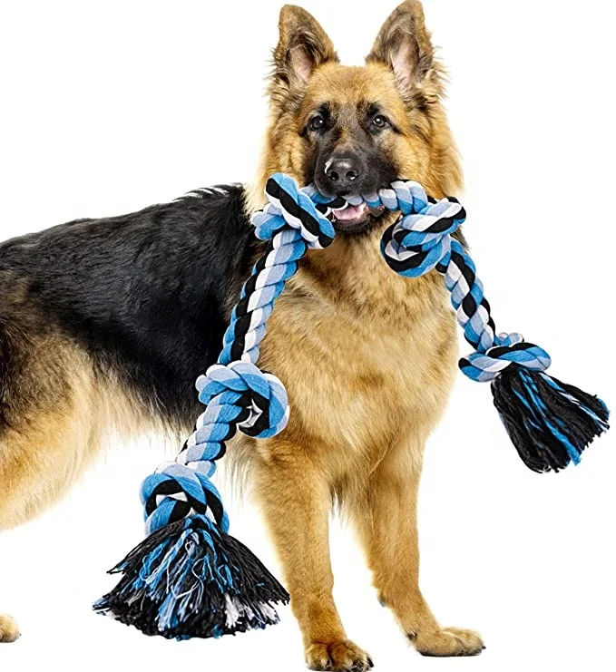 
Dog Toy Rope for Aggressive Chewers Rope Dog Toys with 5 Knots for Medium Large Dogs 