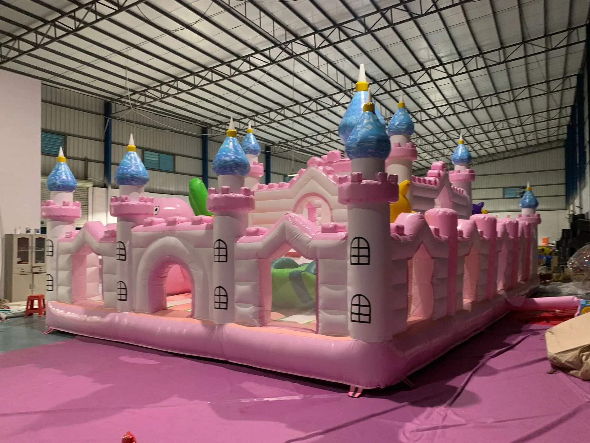 Giant Inflatable Pink Indoor Playground Park For Kids,Cute Funny Inflatable Pink Castle Bounce House Playground Indoor For Girls