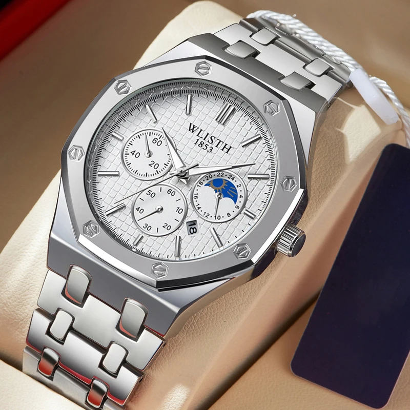 Мужские и женские кварцевые часы с эластичным ремешком