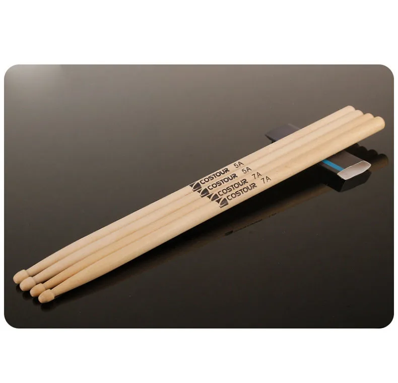 Costour China Factory 5A Hard Maple Drum Stick Musical Instruments For Drum Set