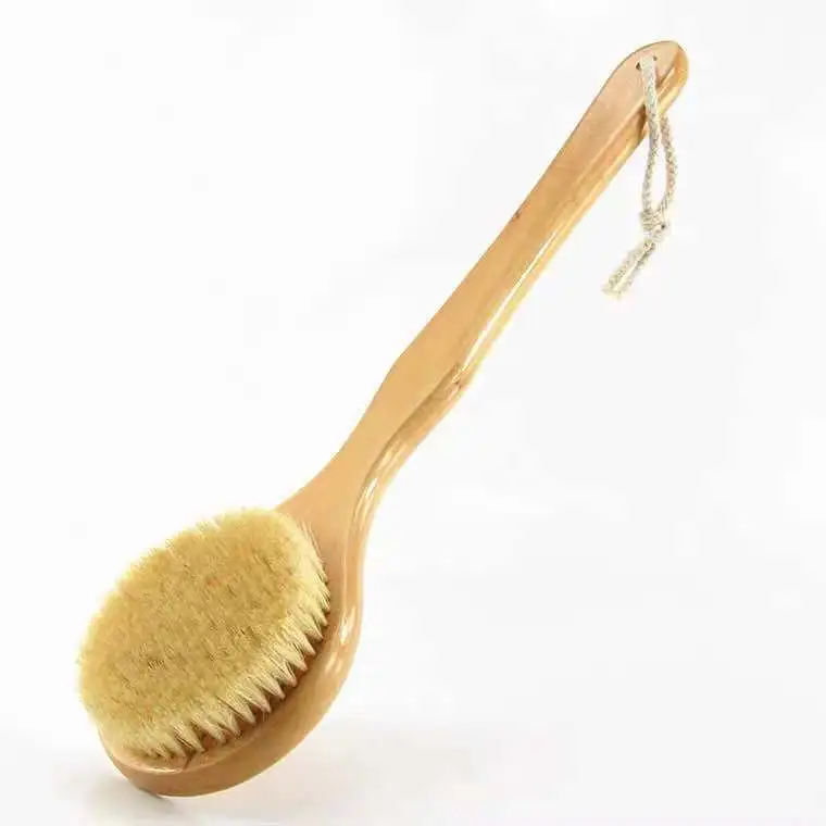Super Soft Boar  Bristles Brush Shower cleaning brush cleaner with long handle Shower Scrubberfor Exfoliating Self-Cleaning