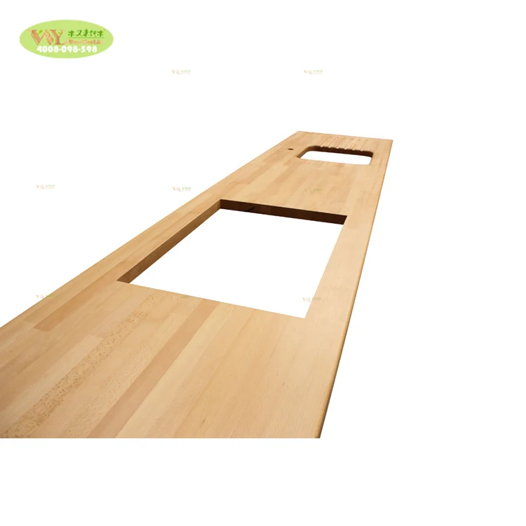 Factory Supply Solid Beech Wood FJ Vanity Counter Top Custom Finger Joint Beech Wood Countertops