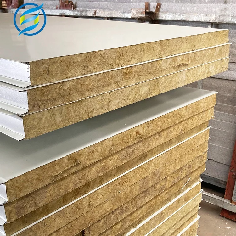 Оптовая продажа с завода, изолированная сэндвич-панель из минеральной ваты для холодильного склада, сборный дом, дом для кемпинга