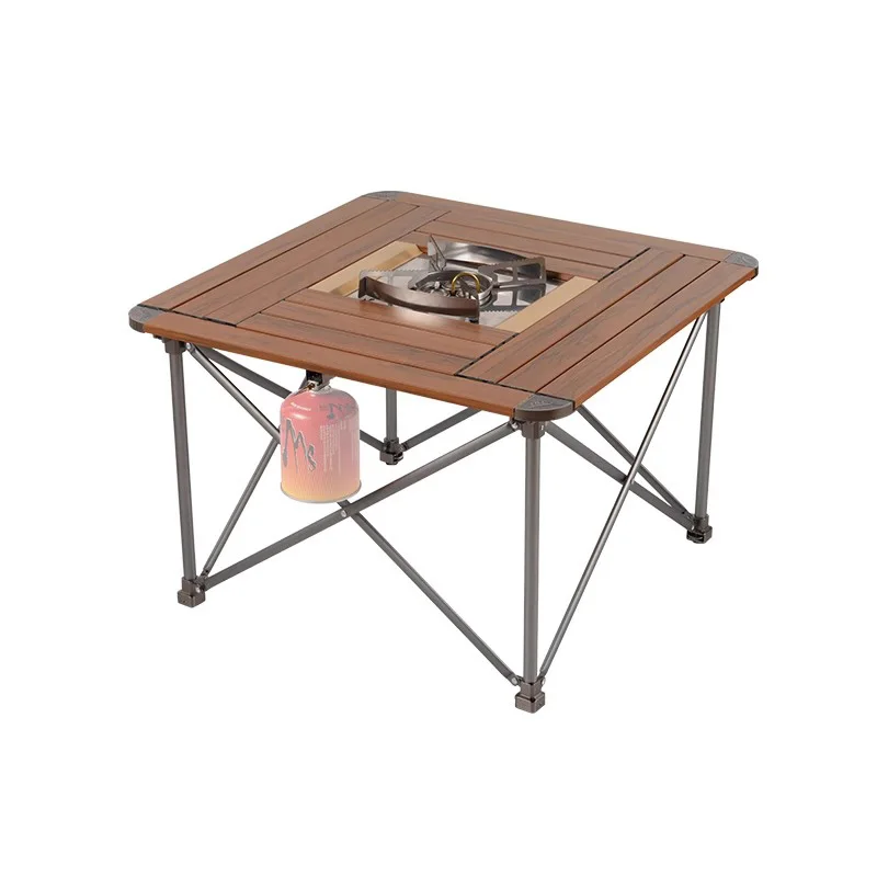 Outdoor Folding Table Camping Aluminum Alloy Picnic Adjustable Legs Table 7000W Barbecue Gas Burner Self Driving Mobile kitchen