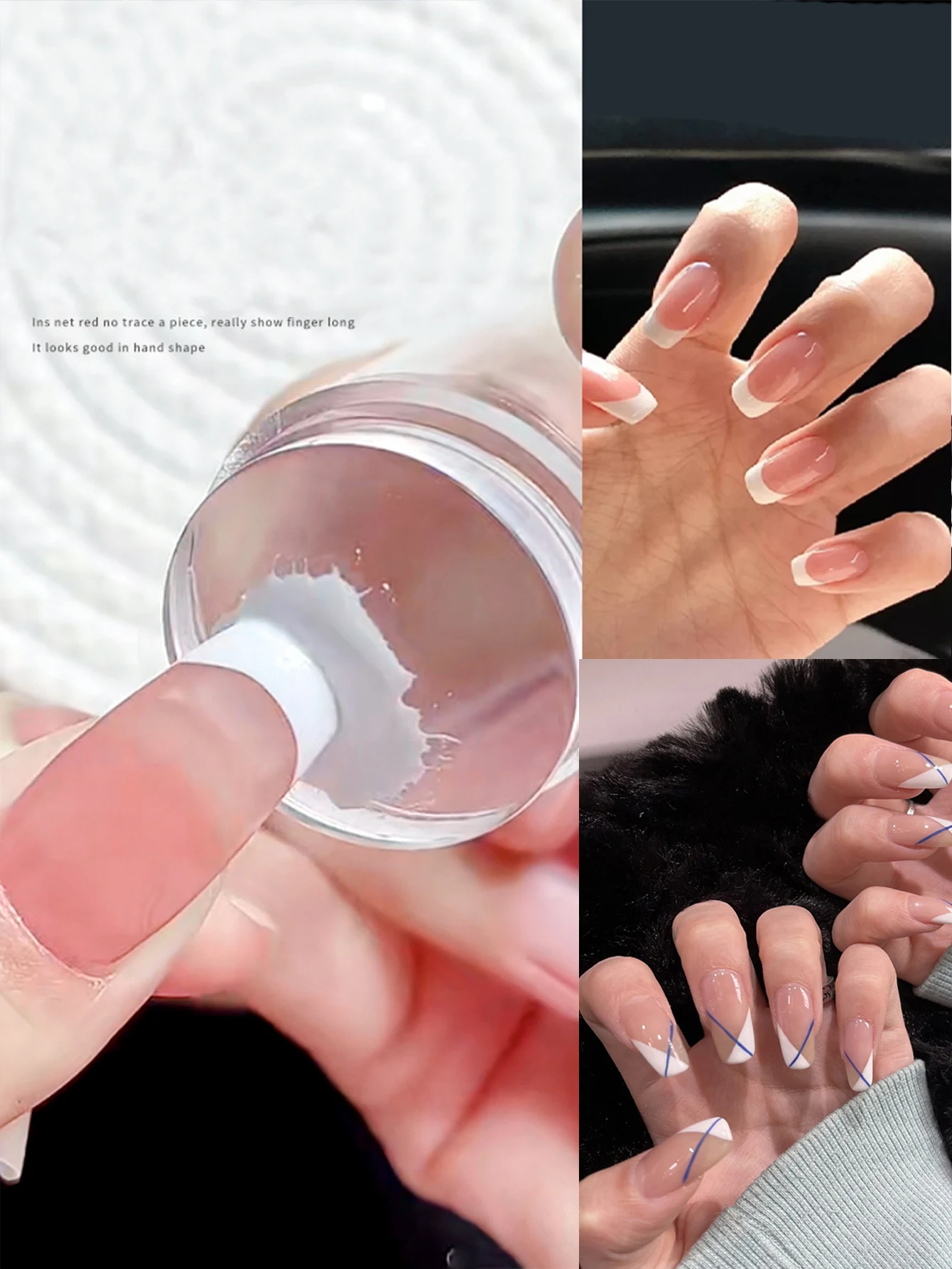 Nail Stamper Transparent  silicon nail art stamper with Scrapers or French Nails Art Tool Set