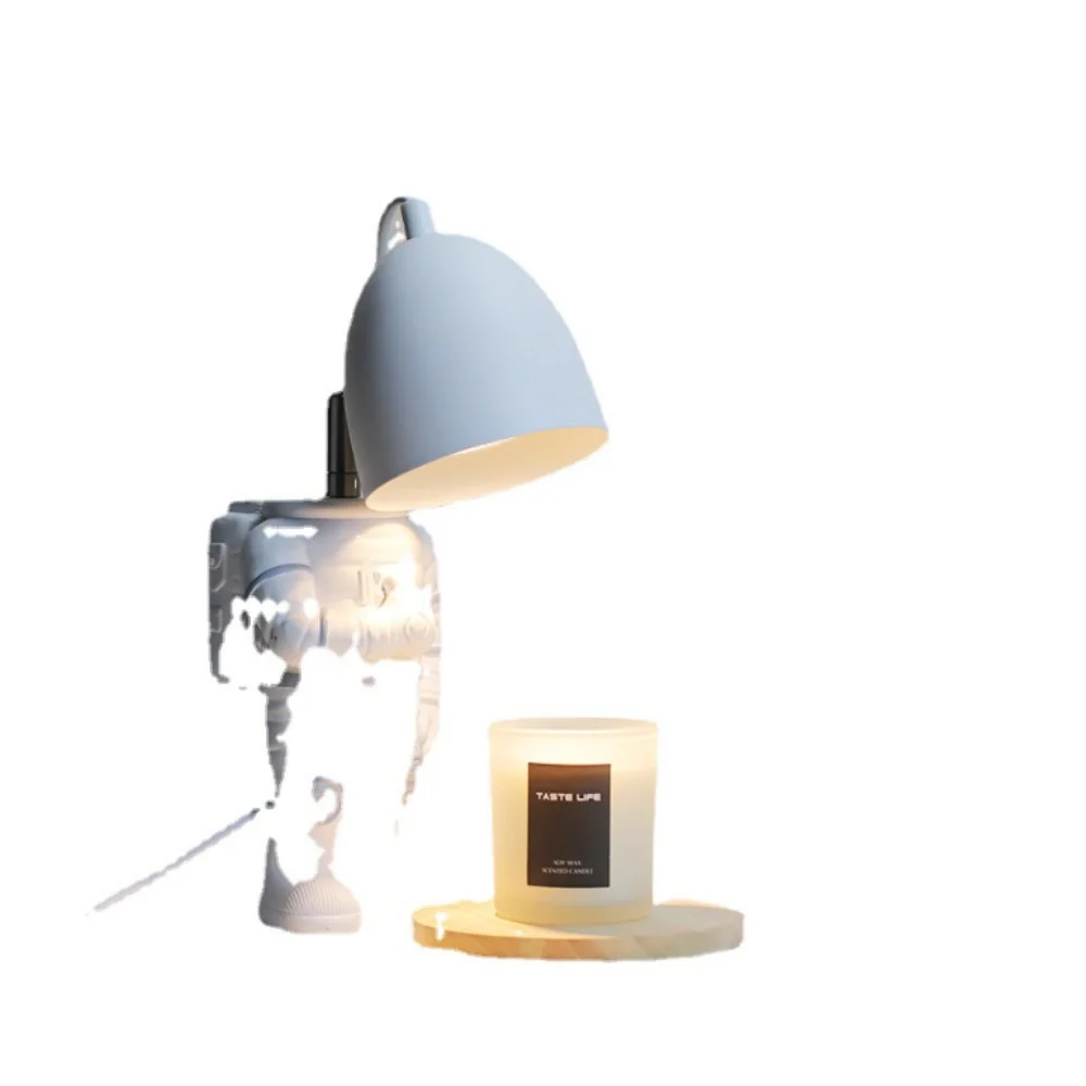 Robot Astronaut LED Night Light Electric Metal Candle Warmer Aromatherapy Melting Wax Lamp Bedside Bedroom Decor Home Atmosphere