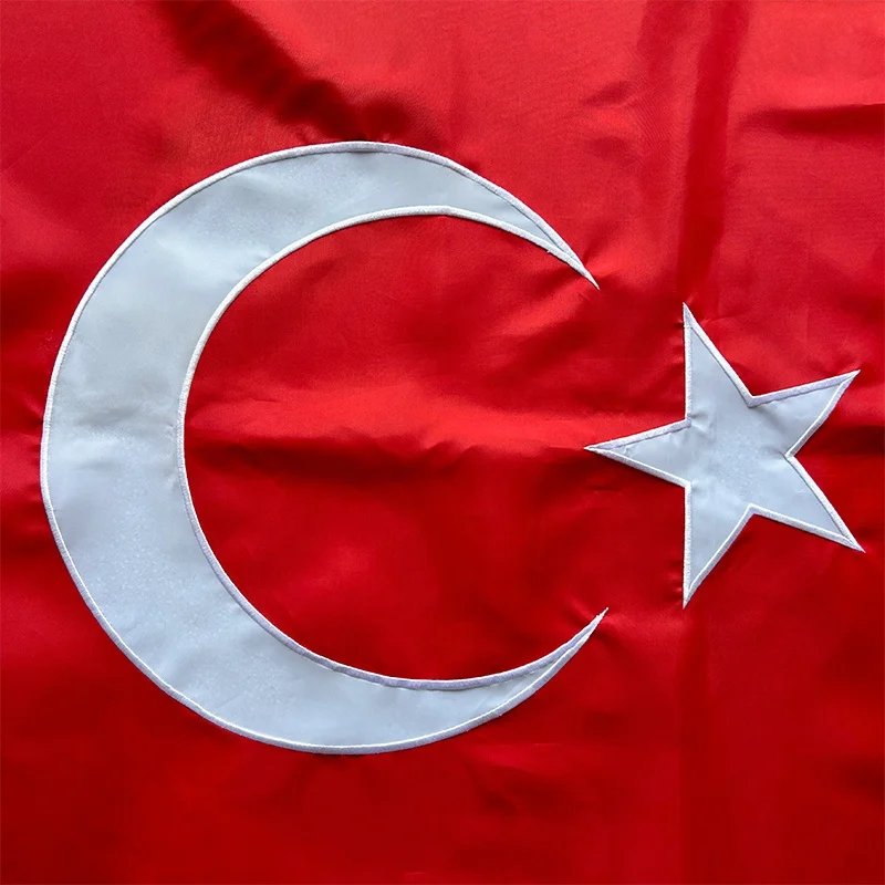 2024 New High Quality Custom Hanging Turkiye Embroidered Custom Wall Flag With Wall Flag For Advertising