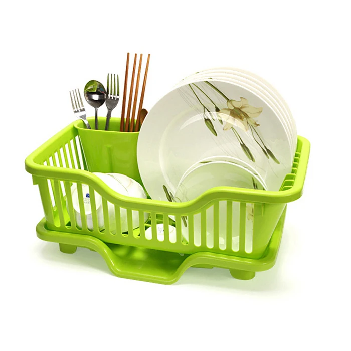 Multifunction PP Plastic Kitchen Cutlery Organizer Basket Bowl Dish Self-Draining Storage Holder and Racks