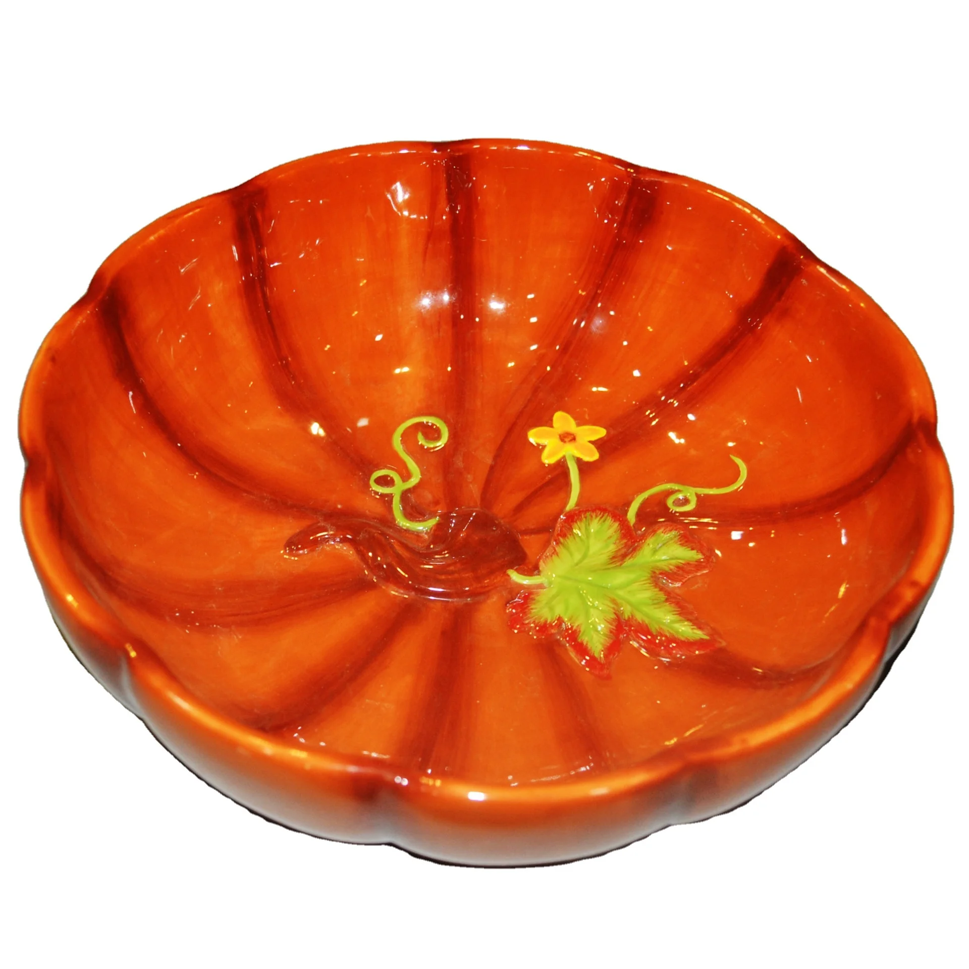 Пользовательская тарелка с фруктами тыквы, экологически безопасная глина Baiyun, керамическая тарелка, креативный подарок, Высококачественная атмосферная керамическая тарелка