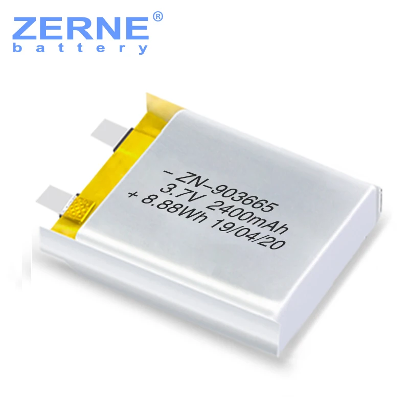 IEC Certificate Custom 3.7V 903665 2400Mah Rechargeable Li Lithium Polymer Li-Po Lipo Battery